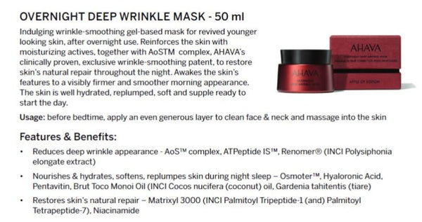 AHAVA - AOS - Deep Wrinkle Mask Night - 50ml